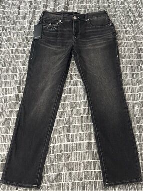 True Religion Men’s jeans grey relaxed slim Jeans with Washed Fade size 34x32